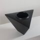 Vase en céramique postmoderne noir géométrique vintage
