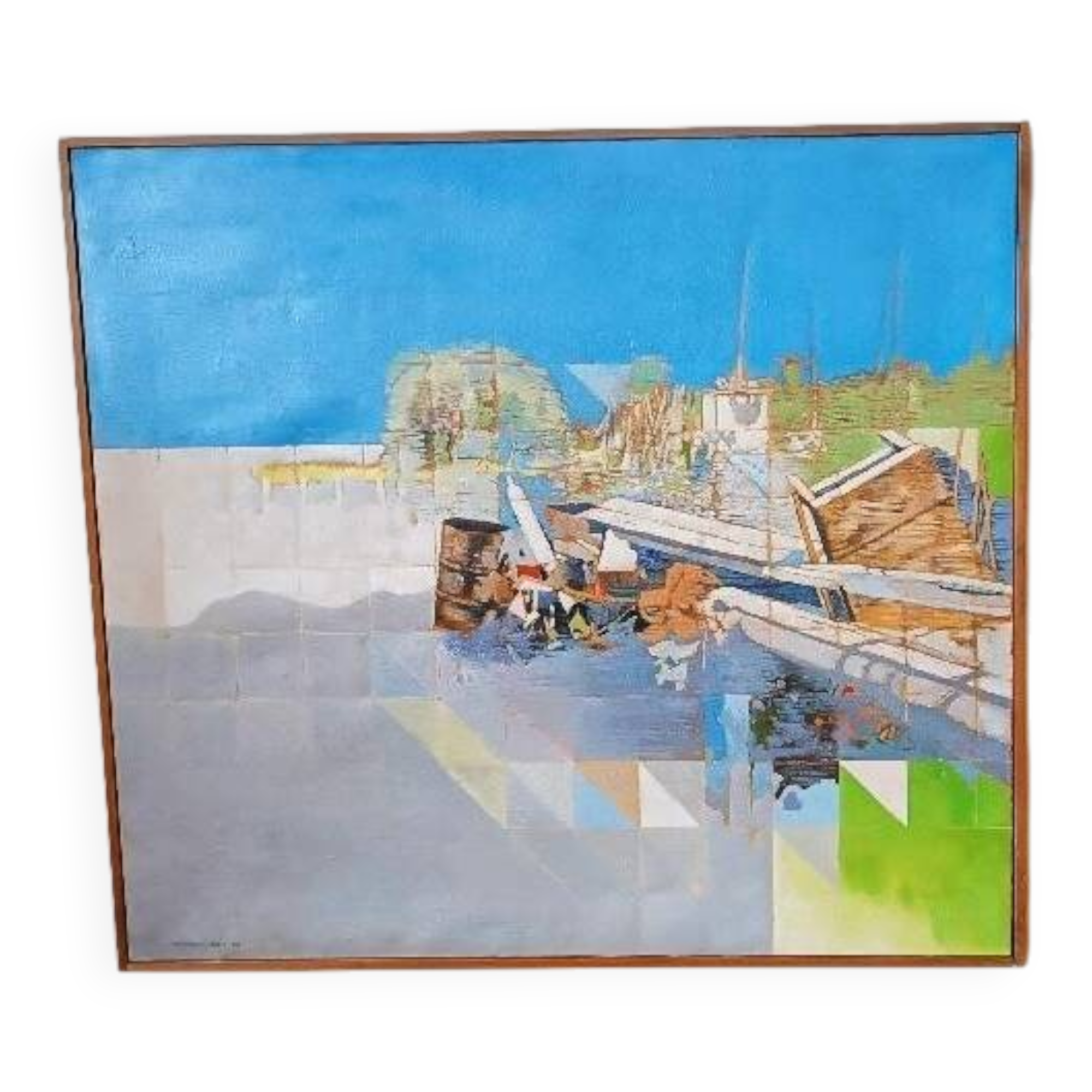 Abstract painting by Maurizio Bini (1940), signed and dated 1972