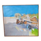 Abstract painting by Maurizio Bini (1940), signed and dated 1972