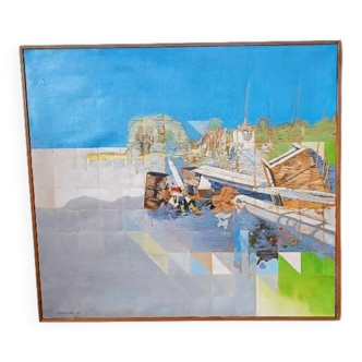 Abstract painting by Maurizio Bini (1940), signed and dated 1972