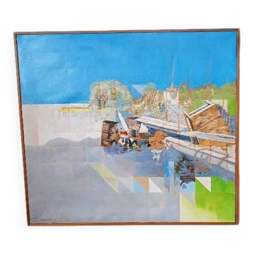 Abstract painting by Maurizio Bini (1940), signed and dated 1972