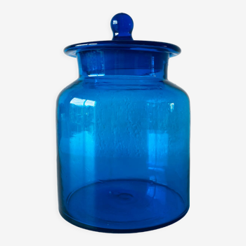Blue glass candy box