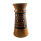 High arched vase, round hollow patterns and spikes, black and ocher seventies vibe - Bay Keramik - 70'
