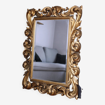 Exceptional carved gilded mirror 92x128 wood