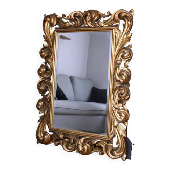 Exceptional carved gilded mirror 92x128 wood