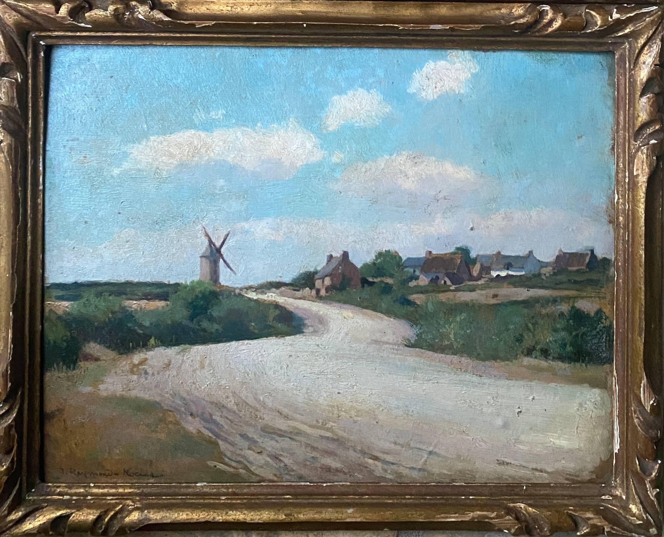 Hsp painting jules raymond koenig (1872-1966) "the road from guérande to escoublac"