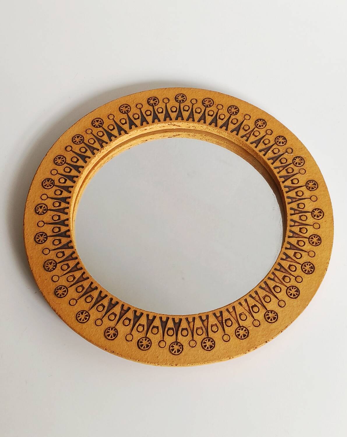 Vintage ceramic round mirror