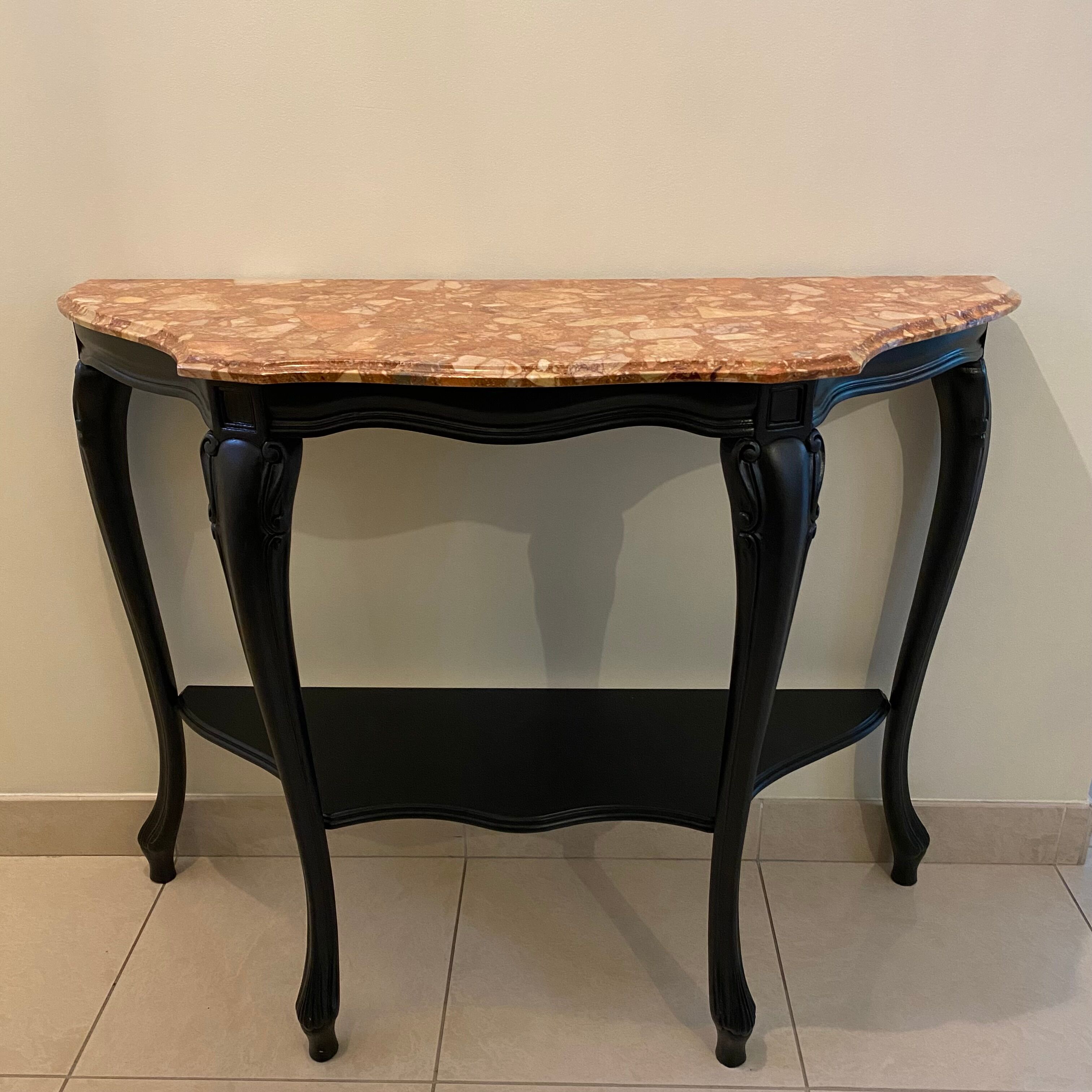 Baroque style console, marble top