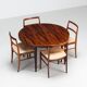 Table à manger ovale Kai Kristiansen en palissandre Villy Schou Andersen Danemark 1960