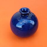 Flower spike ball vase glazed ceramic with floral decoration