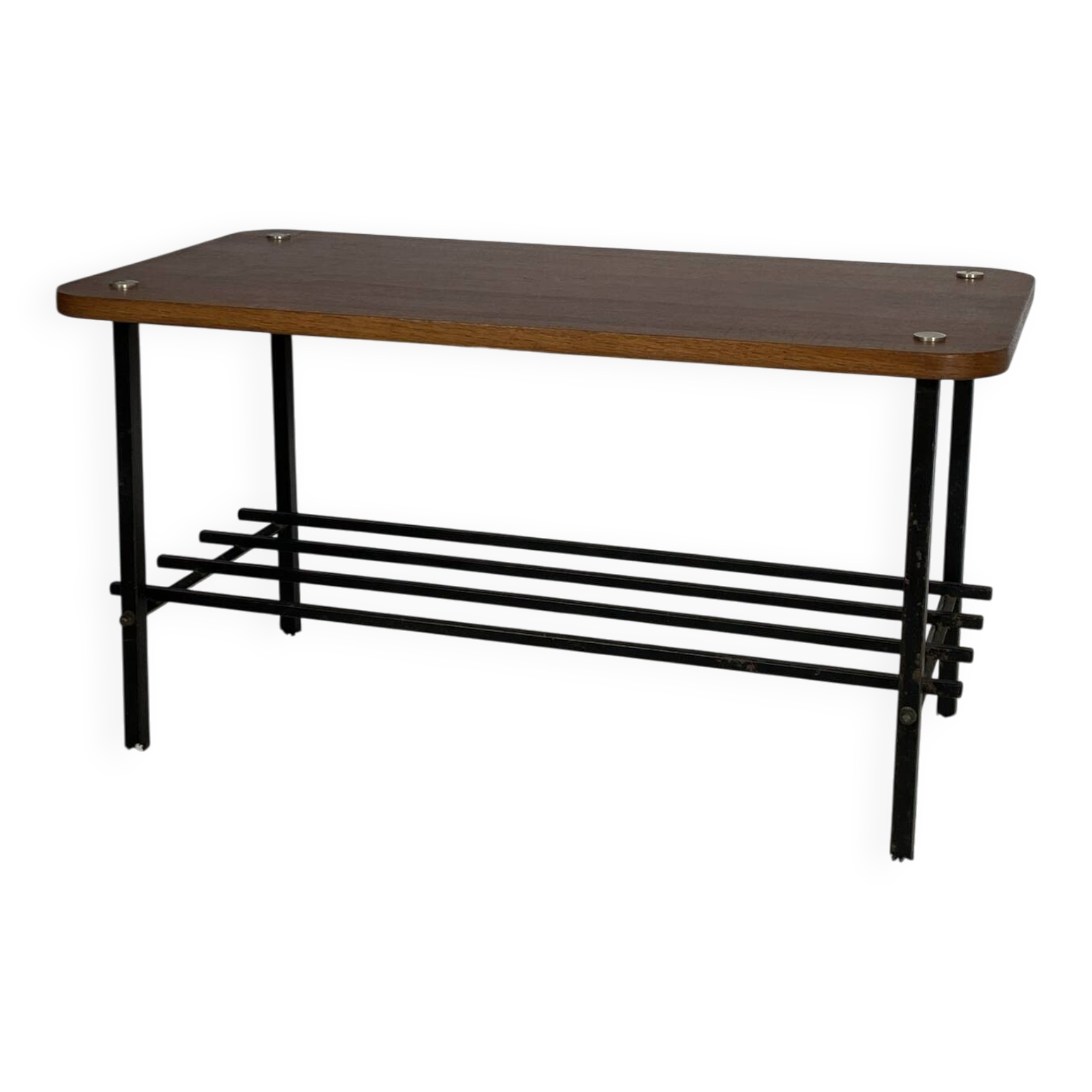 Vintage 50s design wood and metal coffee table