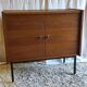 Modernist oak and metal sideboard - mid-20th century