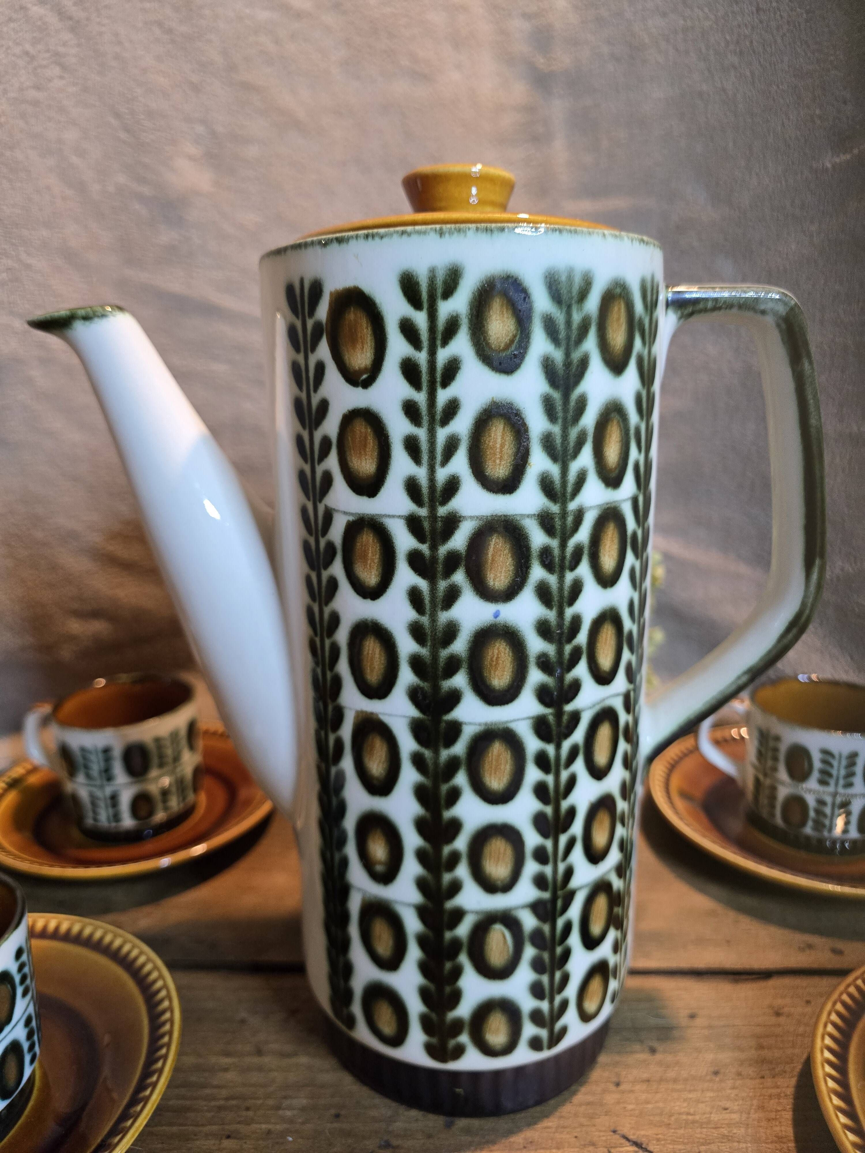 Boch la louvière – delta noix coffee service 1966 – vintage 25 pieces