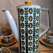 Boch la louvière – delta noix coffee service 1966 – vintage 25 pieces