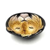 Mid-century lion ceramic plate / vide poche, Italy 1970s