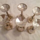 Ens.de 6 mini gobelets sur pied art deco en met.argente avec écussons
