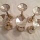 Set of 6 mini goblets on a pedestal in Art Deco style made of silver-plated metal with crests.