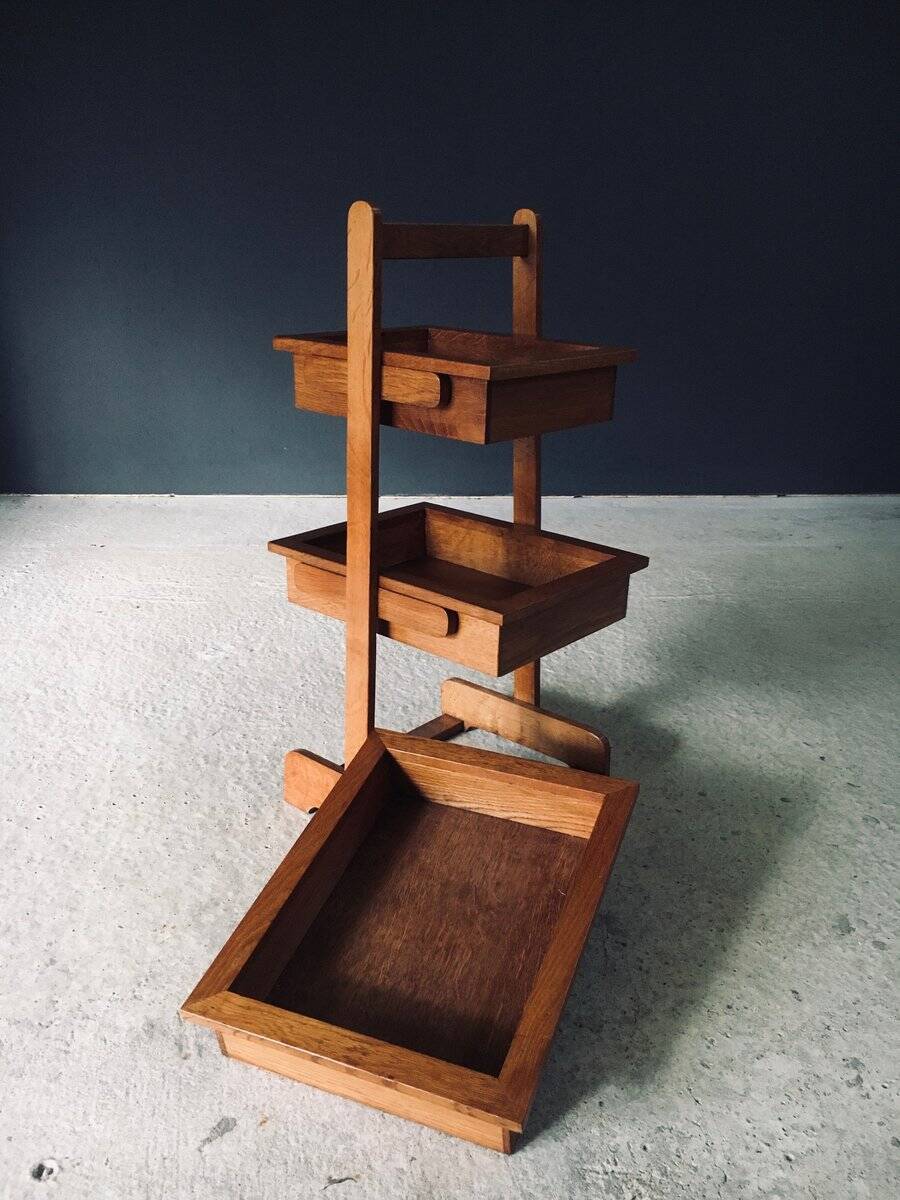Mid-Century Oak Magazine Holder, Belgium, 1950s