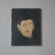 Vintage acrylic portrait on canvas contemporary country decoration