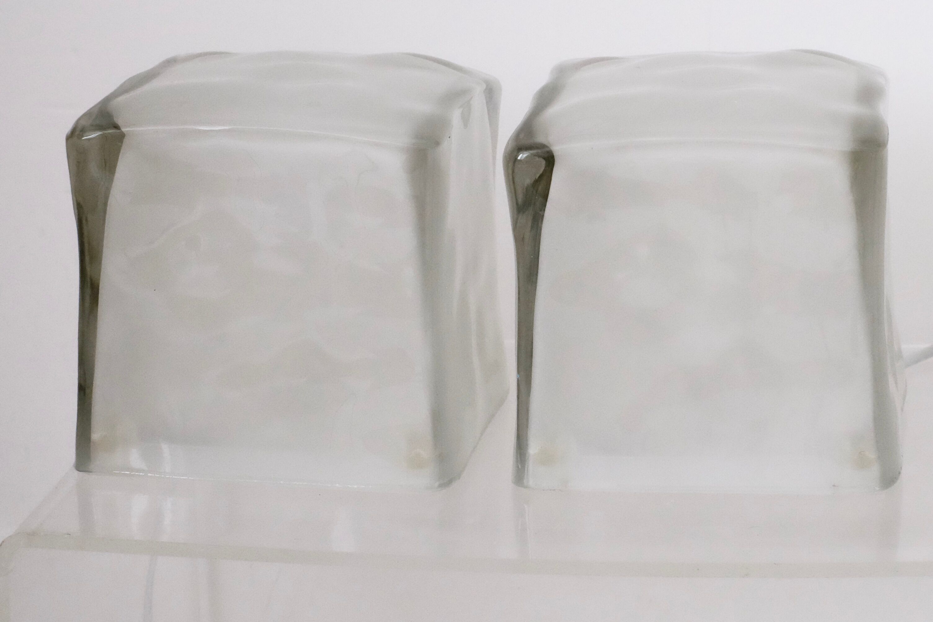 Pair of ice cube lamps