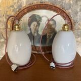 Pair of opaline lamps