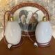 Pair of opaline lamps