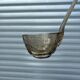Vintage smoked bubble glass punch bowl with matching ladle