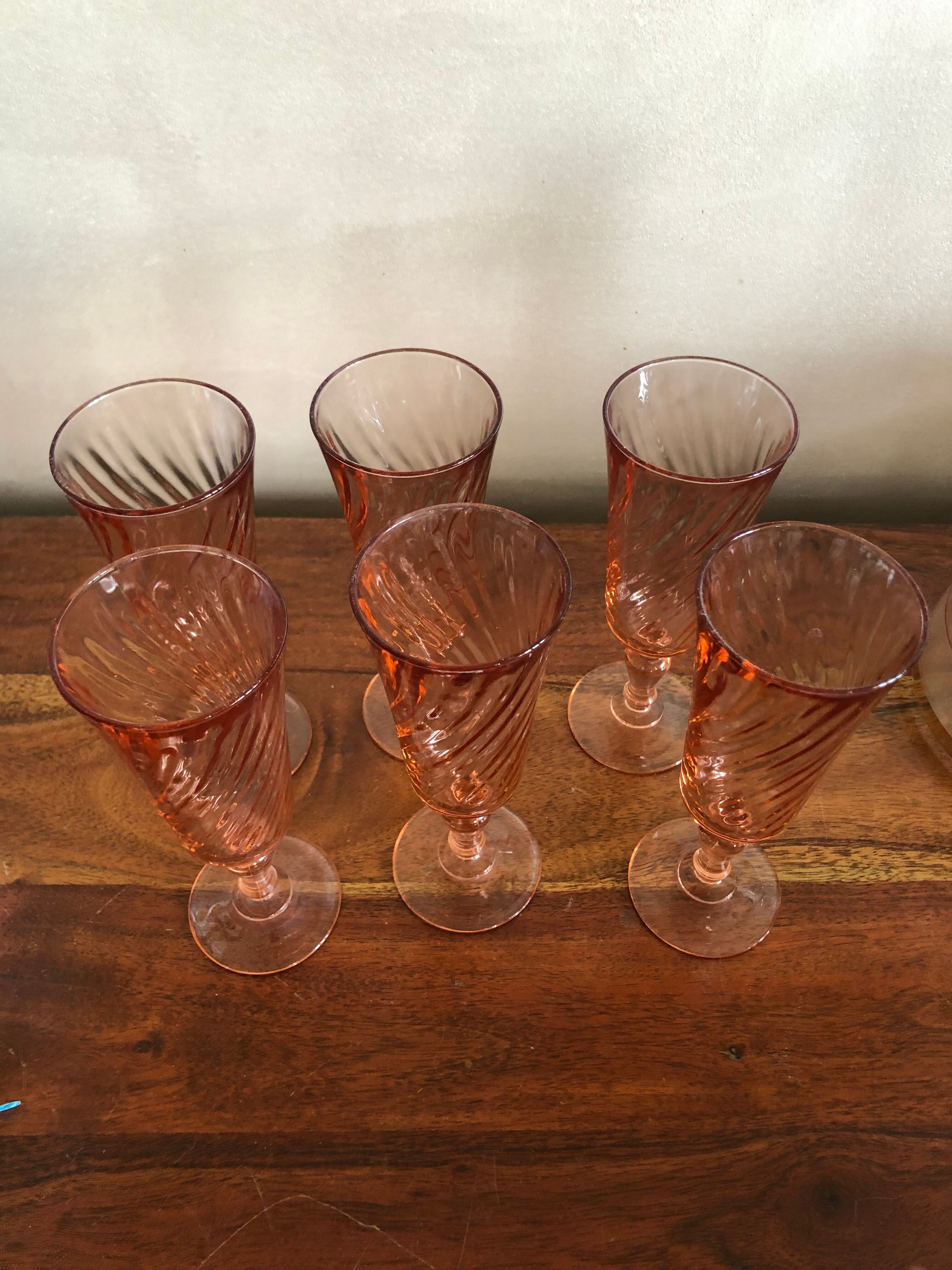 6 Rosaline Luminarc champagne glasses