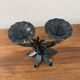 Wrought iron candle holder, folk art, 1950s