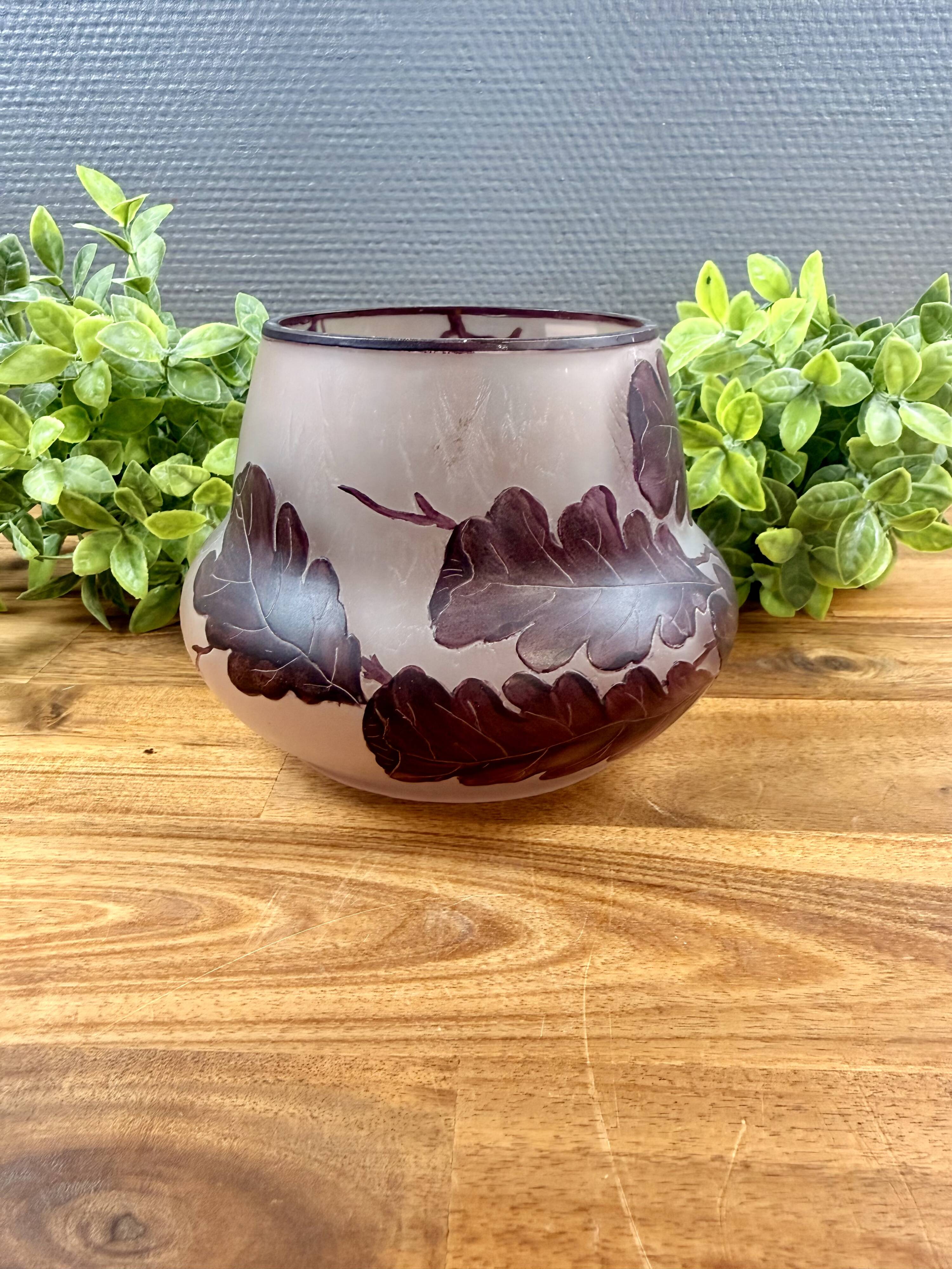 Art Nouveau glass paste vase signed Moda