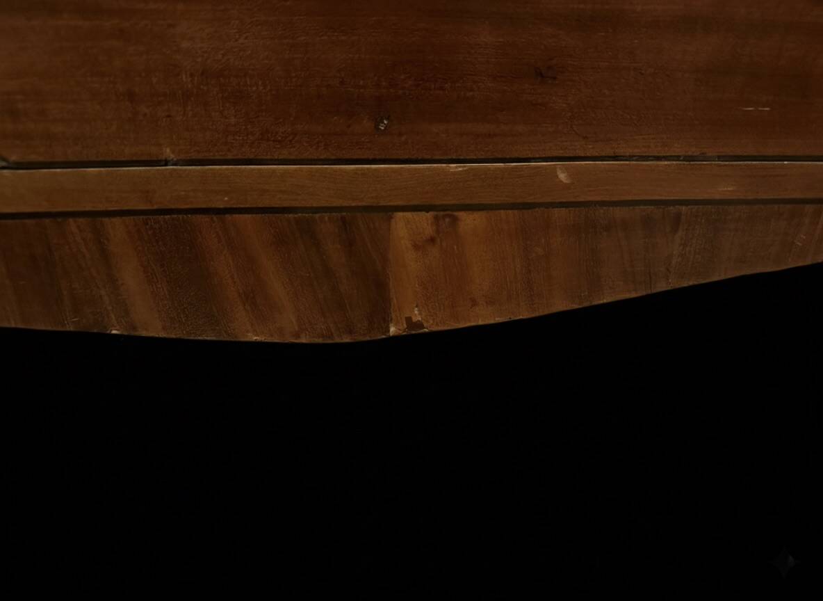 George III English Commode in Mahogany and Burl, Stretcher Feet – 19th Century