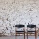 Set of 5 Scandinavian chairs in teak and faux leather, 1960.