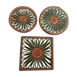 Set of 3 underwear of vintage braided straw dishes