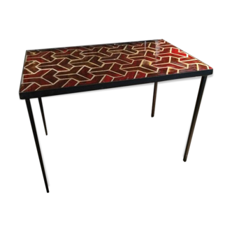 Table basse céramique rouge