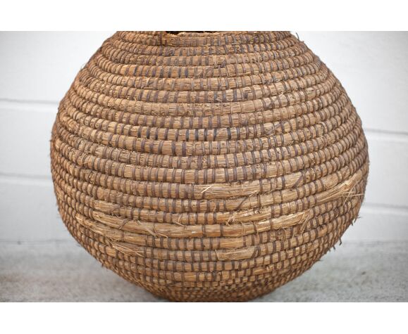 Vintage straw and wicker basket