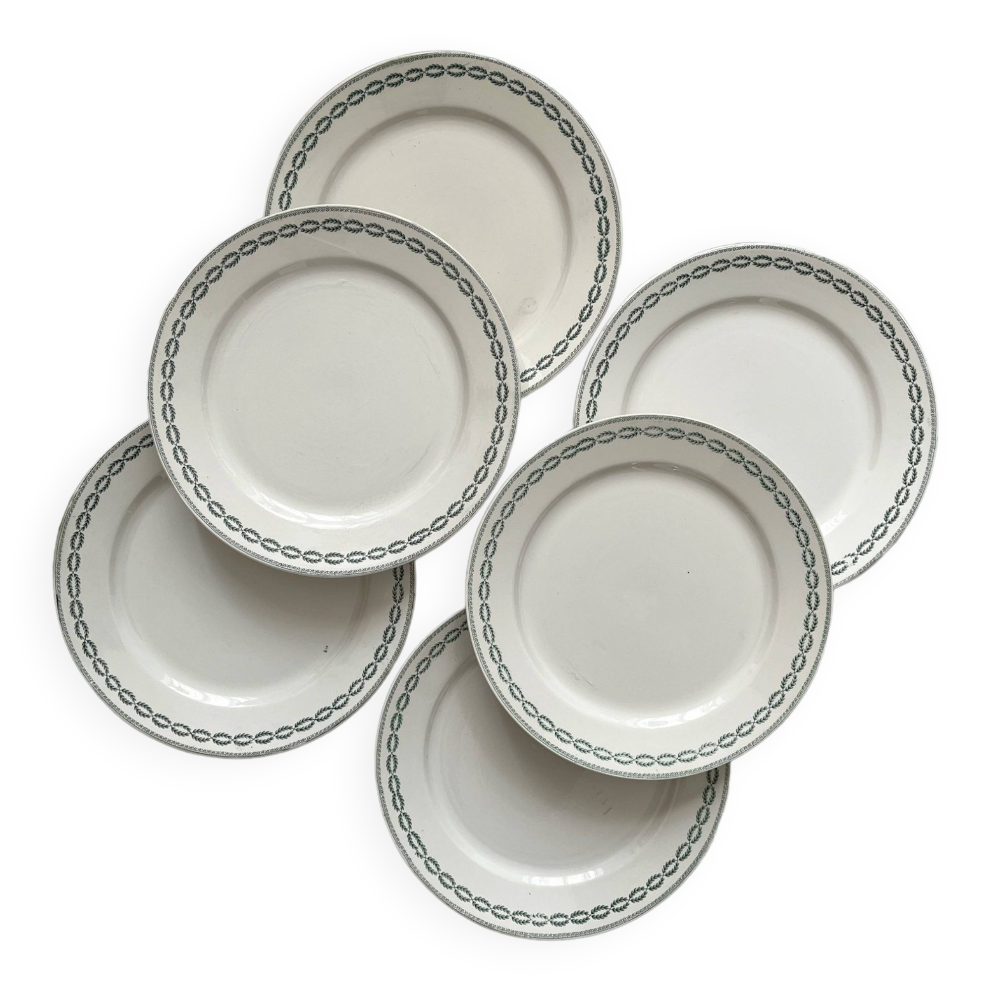 6 assiettes plates en terre de fer "Nobilis" U&C Sarreguemines