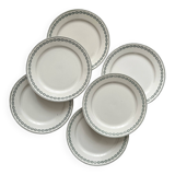 6 flat plates in iron earth "Nobilis" U&C Sarreguemines