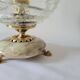 Onyx lamp, brass and glass
