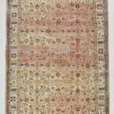 5x9 Bordered Floral Turkish Vintage Area Rug, 159x290Cm