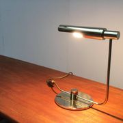 Mid-century minimalist brass table lamp by Rosemarie & Rico Baltensweiler for Baltensweiler.