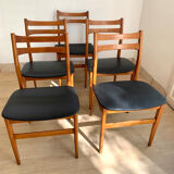 Series of 5 Scandinavian chairs