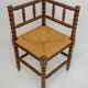 Classic vintage bobbin corner armchair