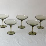 Set de 5 coupes en verre fumé
