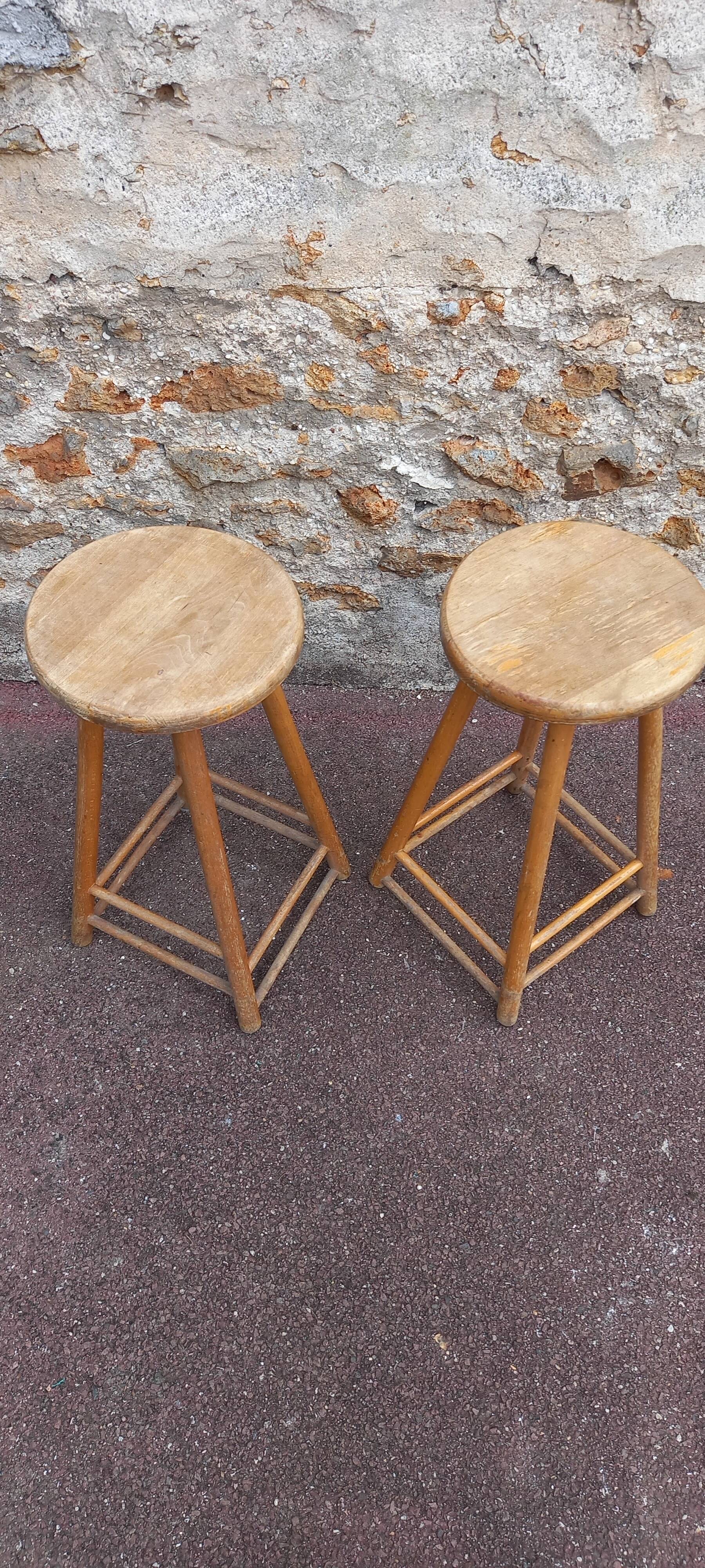 Pair of vintage top stools