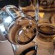 4 amber long drink glasses – 1970s