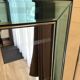 Vintage wall mirror Schöninger in silver and turquoise - Regency