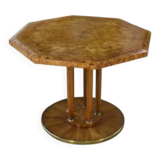 Octagonal Art Deco elm burl table, 1940s