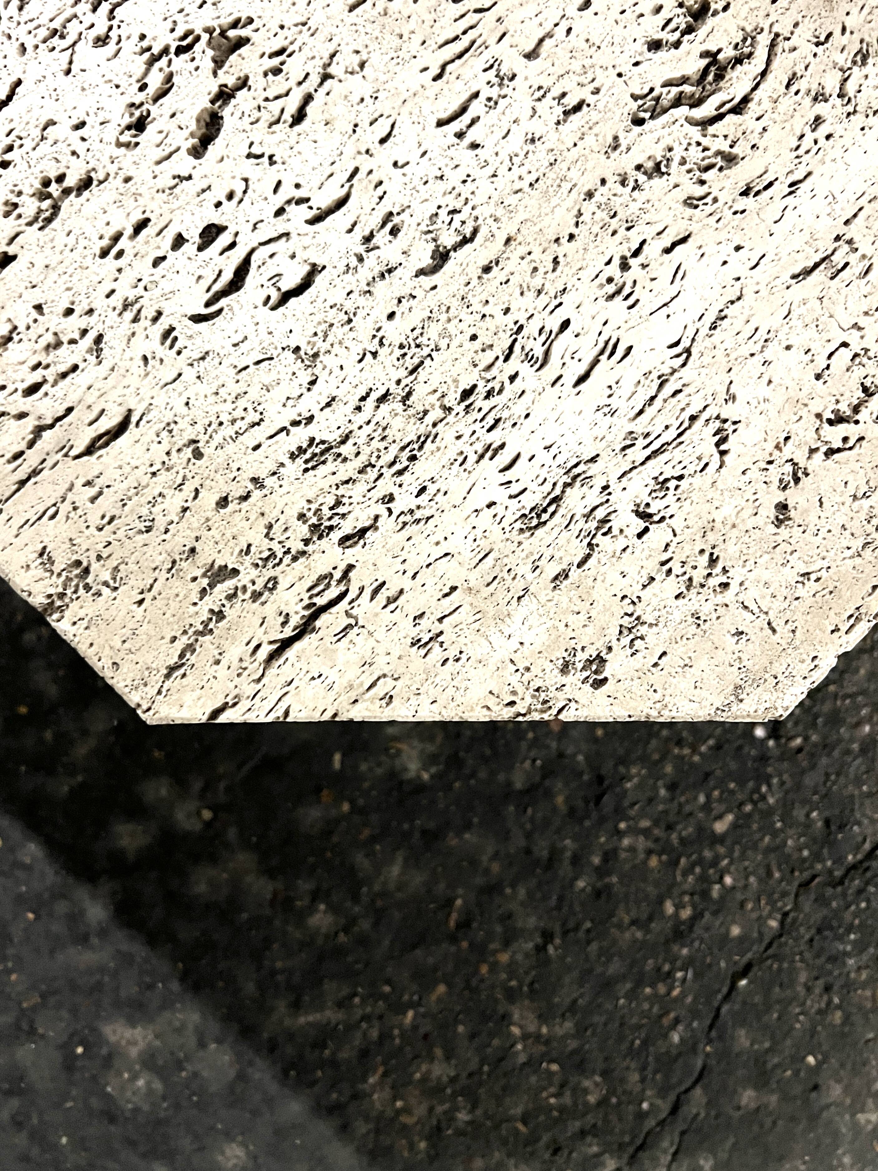 Designer coffee table in raw travertine, mid-20th century, Italy, 1970s