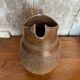 Ancien pichet grès marron décor ciselé géométrique made in france vintage