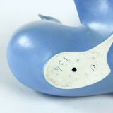 Sculpture en céramique de deux colombes bleues, Keramia, années 1960